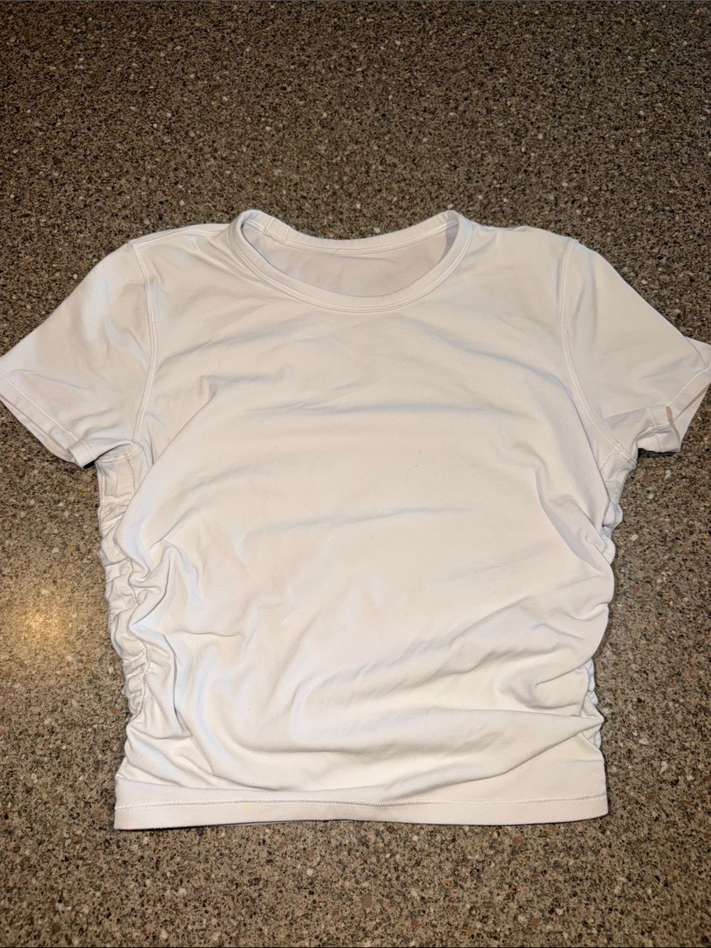 lululemon athletica White Short Sleeve Side-Ruched Tee